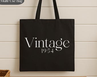 Custom Vintage Year Bag, Personalized Messenger, Tote Bag, Retro Year Gift, Canvas Bag, Birthday Gift, Anniversary Gift, Travel Bag, Cruise