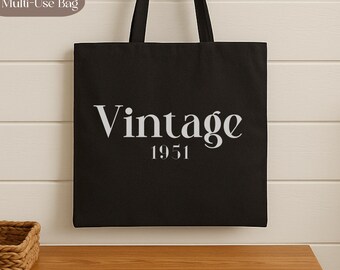 Custom Vintage Year Bag, Personalized Messenger, Tote Bag, Retro Year Gift, Canvas Bag, Birthday Gift, Anniversary Gift, Travel Bag, Cruise