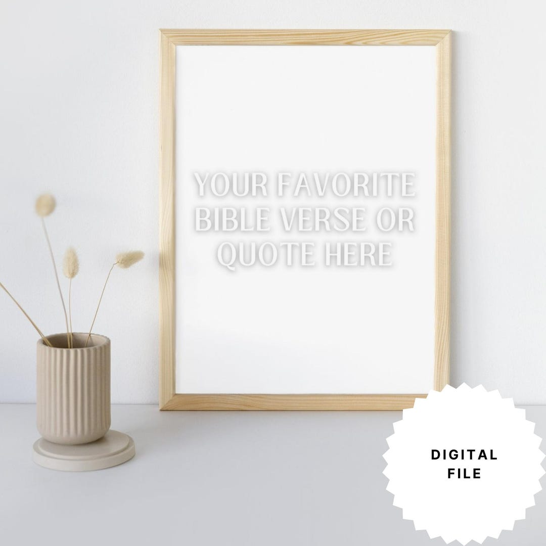 Personalized Bible Verse Wall Art: Custom Quote Print (digital Download ...