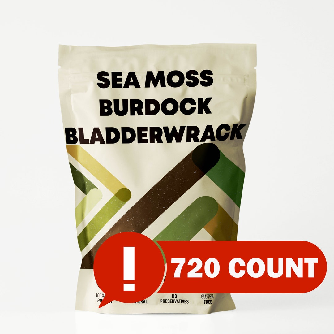 Sea Moss Bladderwrack and Burdock Root Capsules 41 ORGANIC Herbs Used
