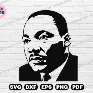 Martin Luther King SVG | MLK Day PNG Design | Civil Rights Leader Clipart | Black History Month Digital Download | T-Shirts & Crafts