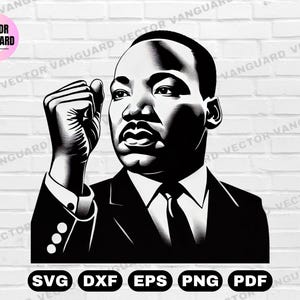 Martin Luther King Jr. SVG | MLK Tag PNG Design | Schwarze Geschichte Monat Clipart | Inspirierender Spruch für T-Shirts & Kunsthandwerk