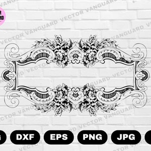 1 Decorative Frame SVG | Frame Silhouette | Ornamental Design | Wedding Frame SVG | Vintage Frame | SVG Cricut Silhouette Svg Eps Dxf Pdf