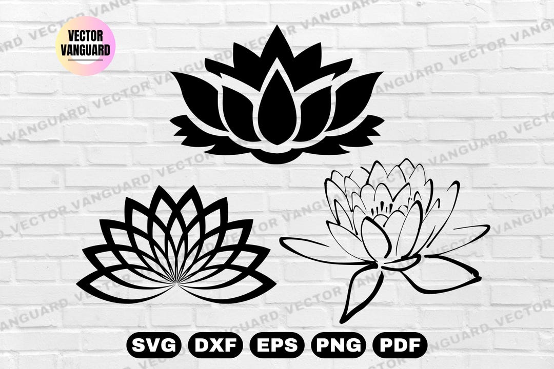 3 Lotus Flower SVG Bundle | 3 Mandala Floral Designs | Elegant Lotus ...