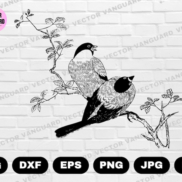 1 Bird SVG | Bird Branch Silhouette | Birds on Branch Design | Animal SVG | Wildlife SVG | Nature Svg | Svg Cricut Silhouette Svg Eps Pdf