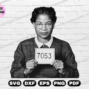 Rosa Parks SVG | Black History Month Printable | Civil Rights Movement Art | African American Icon | Cricut, Silhouette Png Eps Dxf