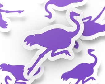 Pegatina Nostr Nostrich Mascota avestruz morada Nostr Redes sociales descentralizadas Web5 Pegatina Nostr Pegatina Nostrich Regalo Web3 Web5 Merchandising Nostr
