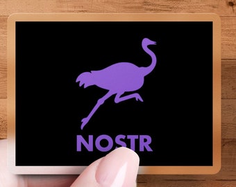 Pegatina de Nostr, mascota de avestruz morada de Nostr, redes sociales descentralizadas, Web5, pegatina de Nostr, regalo de pegatina de Nostr, mercancía de Nostr para Web3 y Web5 (paquete de 8)
