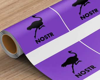 Pegatina de Nostr, mascota de avestruz morada de Nostr, redes sociales descentralizadas, pegatina de Nostr Web5, pegatina de Nostr de regalo, merchandising de Nostr Web3