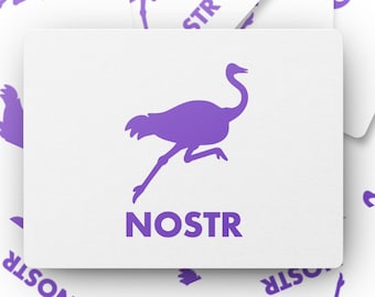 Pegatina de Nostr, mascota de avestruz morada de Nostr, redes sociales descentralizadas, Web5, pegatina de Nostr, regalo de pegatina de Nostr, mercancía de Nostr para Web3 y Web5 (paquete de 8)