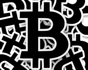 Pegatina de criptomoneda con el símbolo "B" de Bitcoin, pegatinas de BTC para amantes de Bitcoin, pegatinas de criptomonedas para él o para ella, pegatinas para portátil