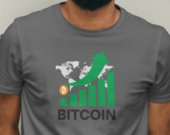Camiseta gráfica Bitcoin Up and Right World Crypto Gift, camiseta de adopción global de Bitcoin, regalo para concientizar sobre Bitcoin y las criptomonedas, camiseta unisex BTC