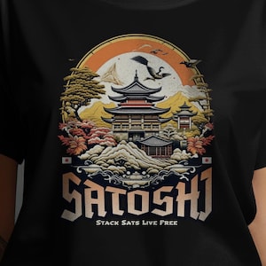 Satoshi Stack Sats Bitcoin Satoshi Relaxed Japanese Vibes Shirt, Great Bitcoin Gift T-Shirt for Her or Him, Financial Awareness and Freedom!