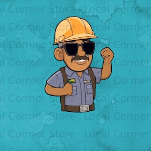 Hispanic Construction Worker INSTANT Download Printable Construction Clip Art, Both PNG and SVG Files Included! Download Instantly Today!!!!