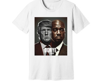 Camiseta de la campaña presidencial de Donye 2024. ¡Donald Trump y Kanye West, candidatos a la presidencia 2024, envío rápido! Camiseta divertida y divertida.