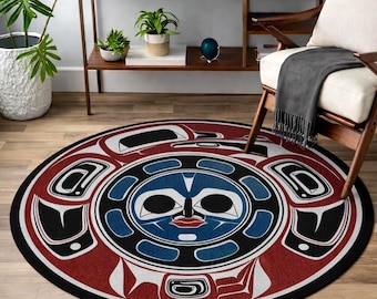 Rund matta för kustnära ursprungsbefolkningar | Cirkelmatta för inhemsk stil