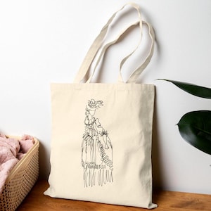 Cottagecore Fashion Illustration Tote Bag: Belle Epoque Art, Eco-Friendly Cotton