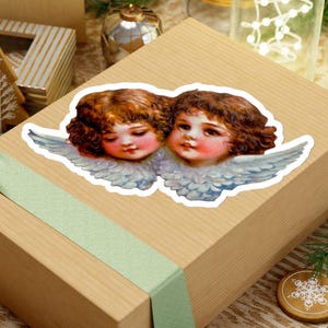 Vintage Cherub Kiss-Cut Aufkleber, Süßer Engel Laptop Aufkleber, Umweltfreundlicher Vinyl-Aufkleber Amor Planer Aufkleber, Scrapbook Dekor, Engelsflügel