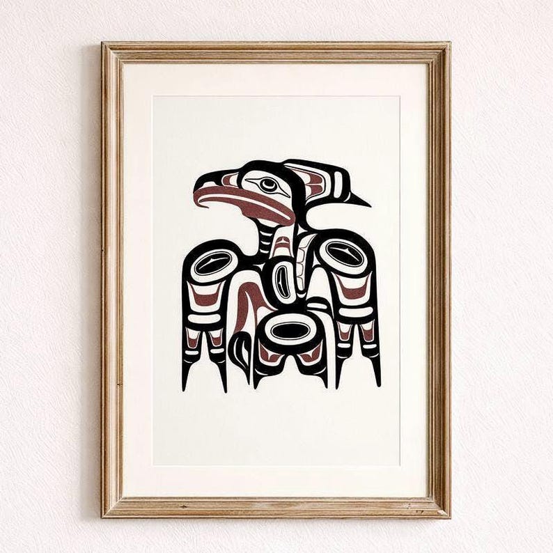 Northwest Coast Raven Totem Rolled Poster | Symbolic Formline Art Print ...