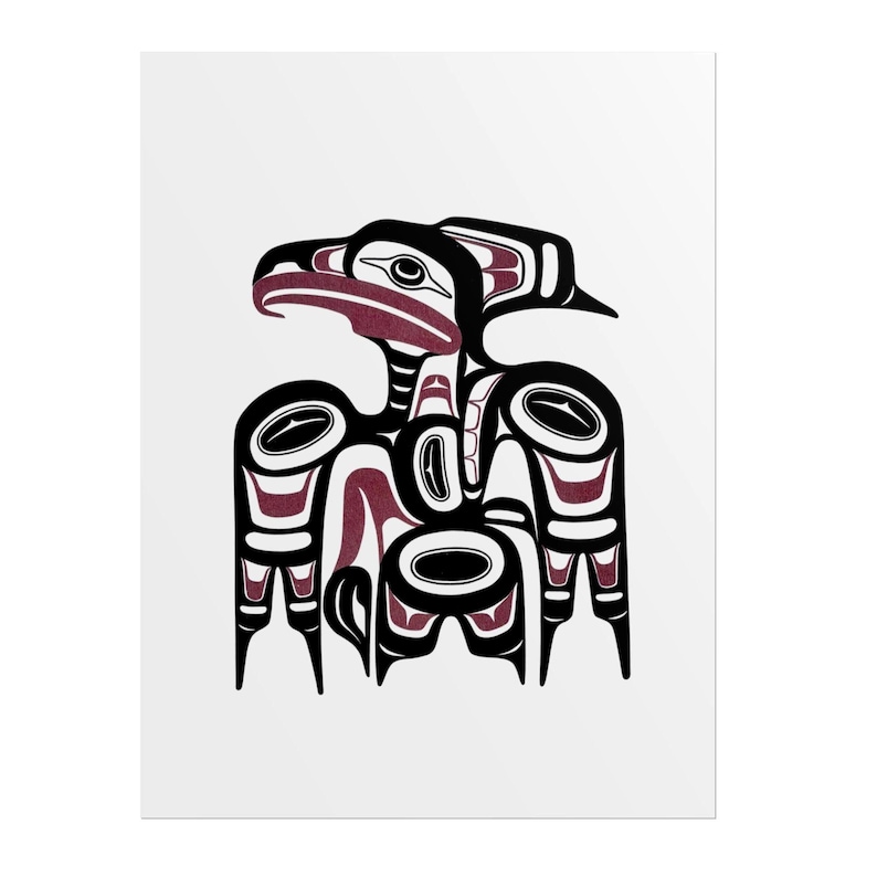 Northwest Coast Raven Totem Rolled Poster | Symbolic Formline Art Print ...
