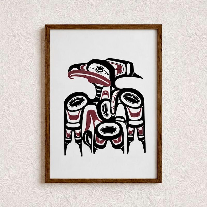 Northwest Coast Raven Totem Rolled Poster | Symbolic Formline Art Print ...
