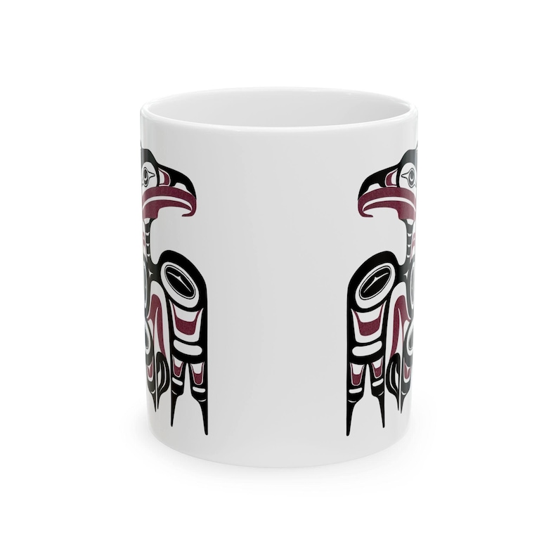 Raven Totem Pole Mug Northwest Coast Formline Art Indigenous Ceramic ...