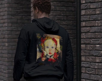 Ophelia Art lover Unisex Cotton Premium Full Zip Hoodie; this regular fit Artsy Sweatshirt comes with hood draw strings and kangaroo pocket.