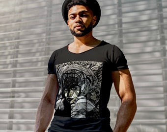 Manga inspired Sharpie drawing on Unisex Cotton Soft style T-Shirt, runs true to size, has no side seams, perfect Christmas holiday present