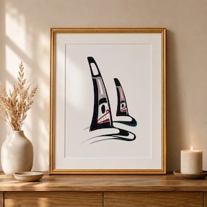 Orca Whale Wall Art Rolled Matte Poster Native American Pacific Northwest Coast Formline Print