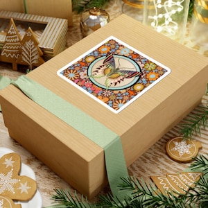 Adesivi vintage con farfalle e amore, fustellati, design floreale retrò, decorazione per laptop, regalo per gli amanti della natura, decalcomania ecologica botanica colorata