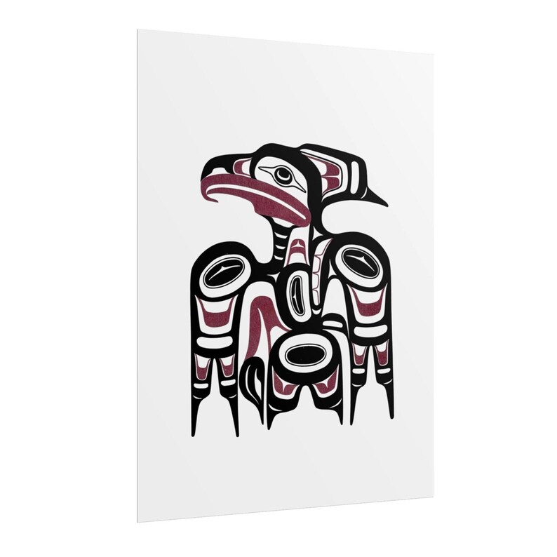 Northwest Coast Raven Totem Rolled Poster | Symbolic Formline Art Print ...