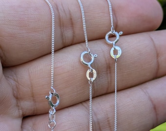 Silver chain: Real Solid 925 Sterling silver Chain Necklace or Bracelet | Minimalist, Unisex Jewelry
