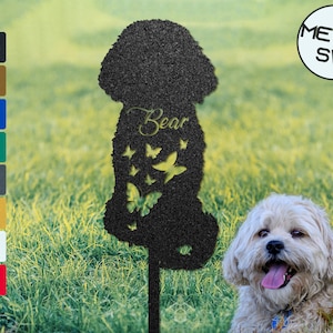 Personalized Garden Gift, Bichon Decor, 2023 Christmas Gift, Perfect Birthday Gift for Her, Home Decor Garden Sign with Stake, Metal Dog Art