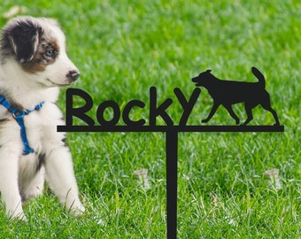 Marcador de tumbas para perros, estaca con nombre de perro, estacas conmemorativas personalizadas, marcador de tumbas para jardín de mascotas, regalo para la pérdida de perros, en memoria del perro