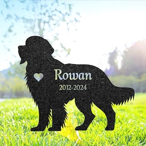 Custom Golden Retriever Dog Memorial Stake, Personalized Metal Stake for Pet Grave Marker, Remembrance Plaque, Garden Sign, Cemetery Decor