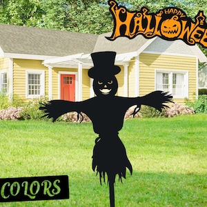 Metal Scarecrow for Halloween Yard Decor, Scarecrow Yard Stakes, Creepy Halloween Decor, Haunted House Decor, Halloween accent