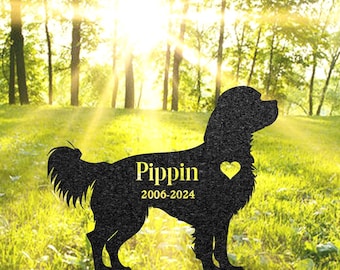 Paletto commemorativo personalizzato per Cavalier King Charles Spaniel, targa con nome del cane, lapide per animali domestici, cartello di condoglianze, targa per tomba da esterno, regalo per amanti dei cani