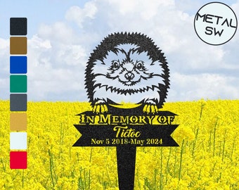 Custom Hedgehog Memorial Stake, Personalized Metal Spikey Sign, Yard Decor for Hedgehog,Pet Lover Gift,In Memorial Of,Pet Lost Sympathy Gift