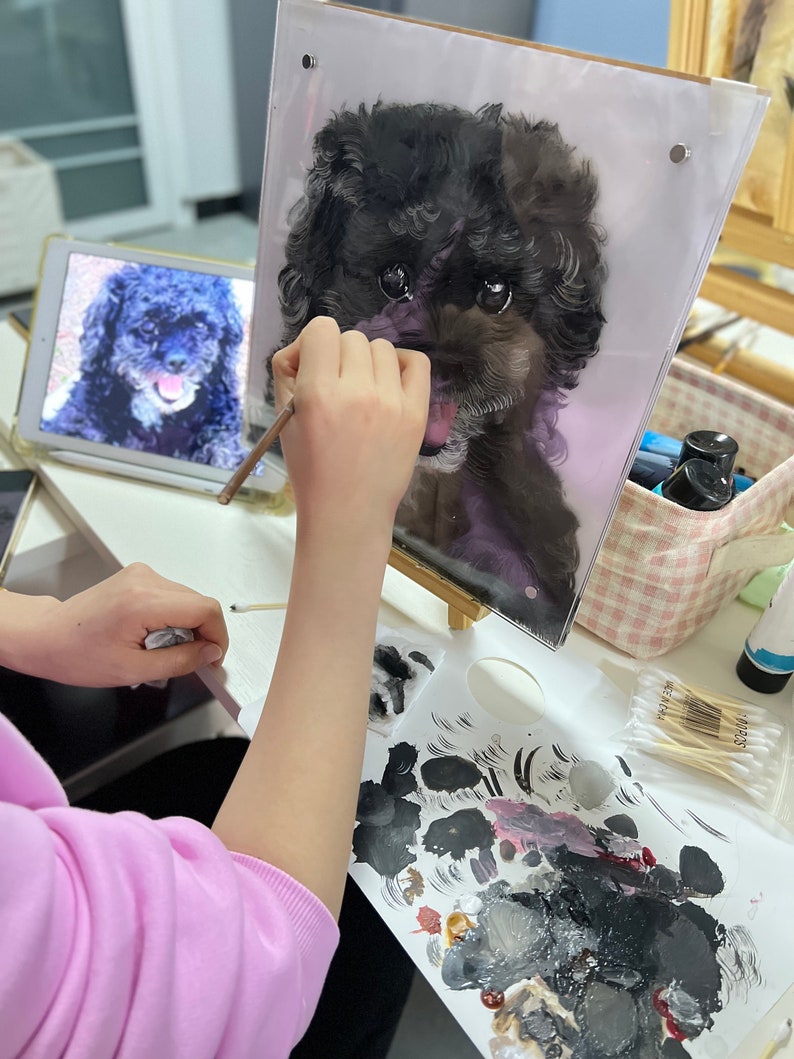 Personalized Pet Portrait, Custom Cat/Dog Portrait, Pet Memorial Gift for Mom/Grandma/BFF, Pet Painting, Gift for Pet Lover, Pet Loss Gift image 9