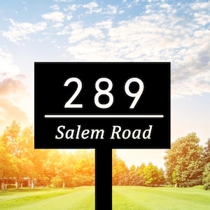 Custom House Number Sign, Personalized Address Plaque, Modern House Address Sign, Outdoor Yard Stake, Housewarming Gift, Home Address Gift