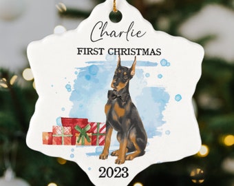 Personalized Doberman Ornament Doberman First Christmas Gift Dog Christmas Ornament Gift Doberman Lovers,Dog Christmas Decor,Pet Ornament