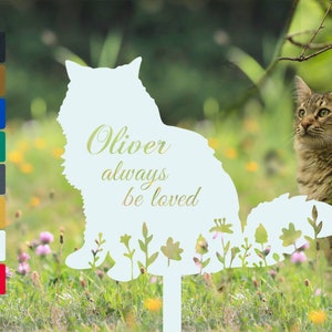 Fluffy Cat Memoial Stake Pesonalized, Cat Gave Makes