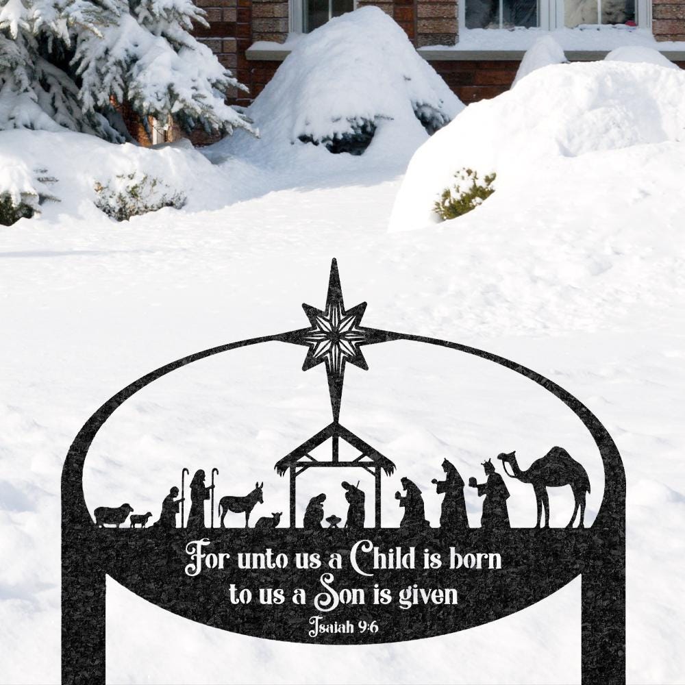 27 Christmas Yard Decorations for a Winter Wonderland Look 18 Custom Nativity Garden Metal Sign, Personalized Christian Christmas…