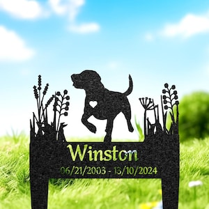 Personalized Labrador Memorial Plaque for Outdoor, Custom Dog Metal Sign, Yard Art Decor, Pet Grave Marker, Remembrance Sign, Pet Loss Gift