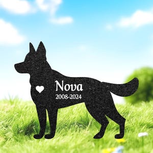 Custom German Shepherd Memorial Stake, Personalized Metal Stake for Pet Grave Marker, Remembrance Plaque, Garden Sign, Dog Cemetery Decor