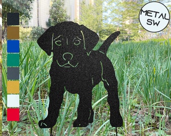 Targa commemorativa in metallo per cuccioli di Labrador Retriever, cartello personalizzato per Golden Retriever, pali da giardino, decorazioni in metallo per giardino, prato e esterni