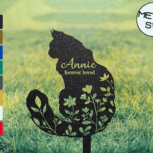 In Loving Memory of Cat Memorial Plaque Sign, Cat Cemetery Sign, Cat Passing Away Gifts, Pet Memorial Engraved Sign, Cat Garden Burial Stake