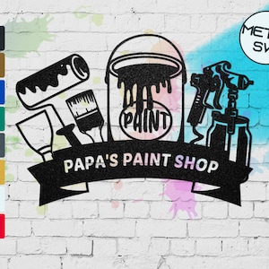 Custom Painter Name Sign, Gift For Painter, Brush Painter Wall Hanging,  Art Studio Sign, Personalized Painter Tools Metal Sign Gift