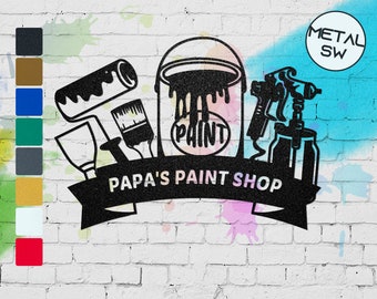Custom Painter Name Sign, Gift For Painter, Brush Painter Wall Hanging,  Art Studio Sign, Personalized Painter Tools Metal Sign Gift