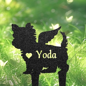 Personalized Yorkie Dog Grave Marker, Custom Dog Memorial Garden Stake, Dog Tombstone Outdoor Memorial Plaque, Pet Headstone, Pet Loss Gift